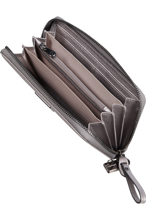 Samsonite Karissa 2.0 Slg 419 - L ZIP AROUND PU L  Sølv