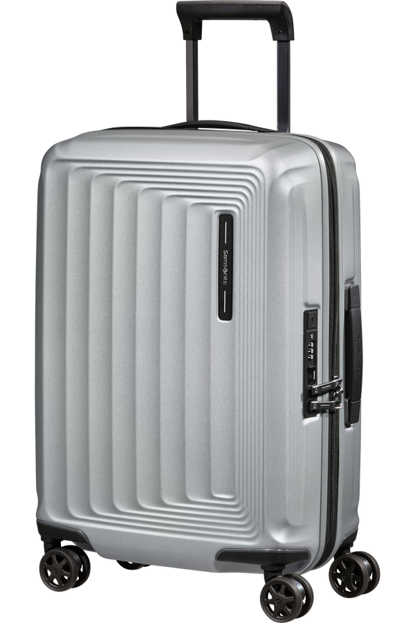 Samsonite Nuon Spinner Expandable 55cm  Mat sølv