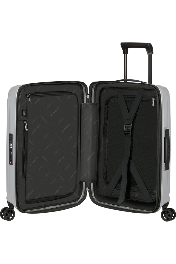 Samsonite Nuon Spinner Expandable 55cm  Mat sølv