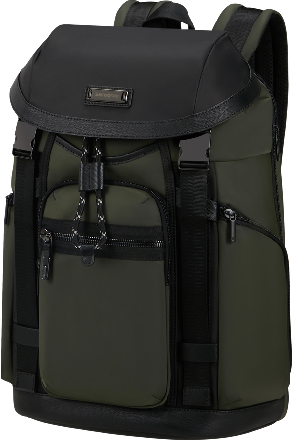 Samsonite Relyon Backpack M 15.6'' with flap  Gr&oslash;n