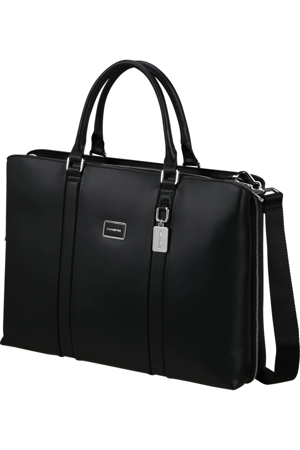 Image Biz Leather Computertaske 15.6" | Samsonite Image Biz Leather Briefcase 15.6'  Sort