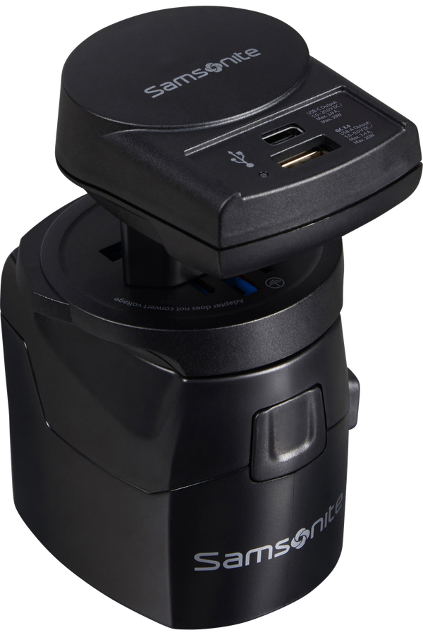 Ta Revolution World Adaptor Pro 3-polig + USB &ndash; Rejseadapter