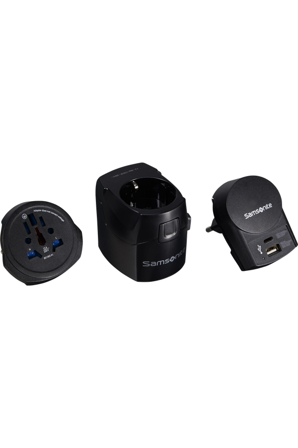 Ta Revolution World Adaptor Pro 3-polig + USB &ndash; Rejseadapter