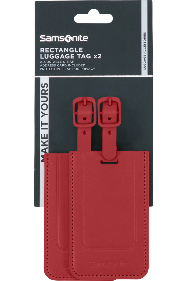 Samsonite Ta Revolution Rectangle Luggage Tag x2  Rød