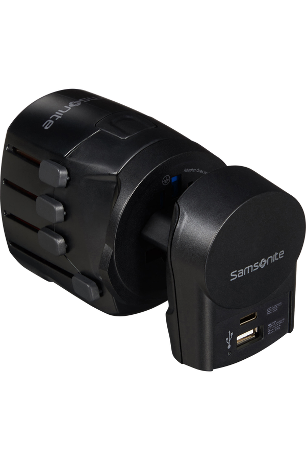 Ta Revolution World Adaptor Pro 3-polig + USB &ndash; Rejseadapter
