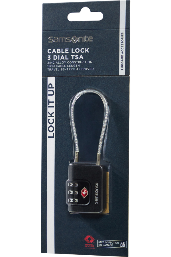 Samsonite Ta Revolution Cablelock 3 dial TSA  Sort